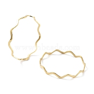 Ion Plating(IP) 304 Stainless Steel Wave Finger Rings, Real 18K Gold Plated, US Size 7 1/4(17.5mm)(RJEW-G298-01G)