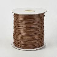 Eco-Friendly Korean Waxed Polyester Cord, Camel, 1mm, about 169.51~174.98 Yards(155~160m)/Roll(YC-P002-1mm-1139)
