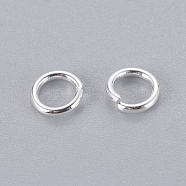 304 Stainless Steel Jump Rings, Open Jump Rings, Silver Color Plated, 18 Gauge, 6x1mm, Inner Diameter: 4mm(STAS-E464-09B-S)