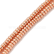 Electroplated Synthetic Non-Magnetic Hematite Beads Strands, Disc, Heishi Beads, Rose Gold Plated, 2.5x1mm, Hole: 0.6mm, about 337pcs/strand, 16.06''(40.8cm)(G-I360-E01-03)
