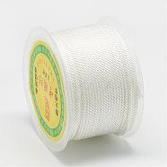 Nylon Threads, Milan Cords/Twisted Cords, White, 1.5~2mm, about 54.68 yards(50m)/roll(NWIR-R039-800)