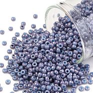 TOHO Round Seed Beads, Japanese Seed Beads, (1204) Opaque Light Blue Amethyst Marbled, 11/0, 2.2mm, Hole: 0.8mm,  about 1110pcs/10g(X-SEED-TR11-1204)