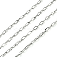 304 Stainless Steel Cable Chains, Soldered, Flat Oval, Stainless Steel Color, 4x2x0.5mm(CHS-K001-30-2mm)