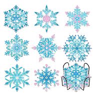 DIY Diamond Painting Christmas Snowflake Coaster Kits, Including Cup Mat Holder, Acrylic Board, Resin Rhinestones Bag, Diamond Sticky Pen, Tray Plate & Glue Clay, Deep Sky Blue, 110mm(WG22379-01)