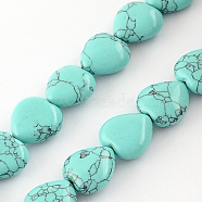 Synthetic Turquoise Bead Strands, Heart, 10x10x5mm, Hole: 1mm, about 40pcs/strand, 15.3 inch(G-R190-01)