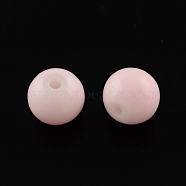 Painted Glass Bead Strands, Baking Paint, Round, Lavender Blush, 8mm, Hole: 1.3~1.6mm, about 100pcs/strand, 31.4 inch(DGLA-S071-8mm-B2)