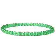 4mm Round Natural Green Onyx Agate Beads Bracelet for Men, European and American Retro Simple Versatile Stretch Bracelets, 7-1/2 inch(19cm)(KG3069-25)