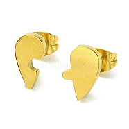 Thanksgiving Day Theme 304 Stainless Steel Stud Earrings, Heart, 10x5.5mm(EJEW-B041-01G-03)