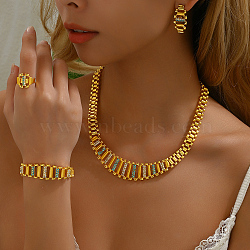 Simple and Stylish 18K Gold Plated 5-Piece Women's Jewelry Set(AS0250)