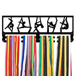 Iron Medal Hanger Holder Display Wall Rack, with Screws, Dance, 400x150mm(ODIS-WH0021-922)