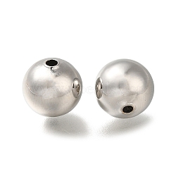 Rack Plating Brass Beads, Long-Lasting Plated, Lead Free & Cadmium Free, Round, Platinum, 10mm, Hole: 1.6mm(KK-K373-08E-P)