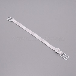 Nylon Non-slip Bra Straps, Elastic Adjustable Bra Strap Holder, with Hooks, White, 252x10x1~4mm(FIND-WH0081-39B)