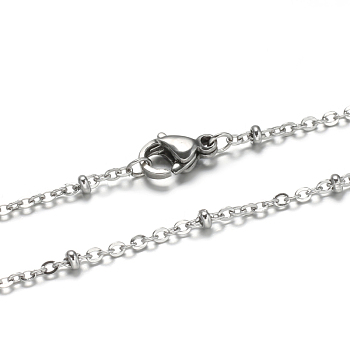 304 Stainless Steel Rolo Chains Necklaces, with Lobster Claw Clasps, Stainless Steel Color, 17.7 inch(45cm)