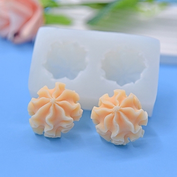 Flower Cookies DIY Food Grade Silicone Fondant Molds, for Chocolate Candy Making, WhiteSmoke, 48x82x23mm