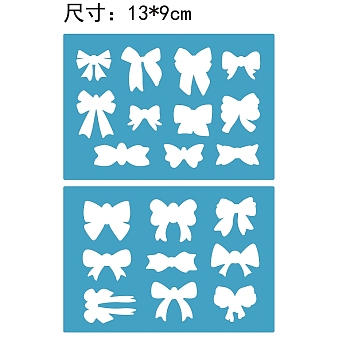 Acrylic Earring Handwork Template, Card Leather Cutting Stencils, Deep Sky Blue, Bowknot, 130x90x2mm, 2pcs/set