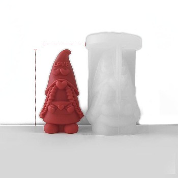 DIY Silicone Candle Molds, Resin Casting Molds, For UV Resin, Epoxy Resin Jewelry Making, White, Gnome, 63x55x105mm