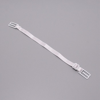 Nylon Non-slip Bra Straps, Elastic Adjustable Bra Strap Holder, with Hooks, White, 252x10x1~4mm