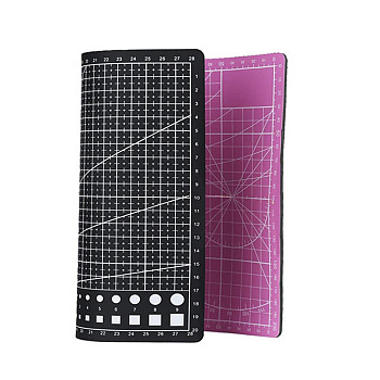 A4 Plastic Cutting Mat, Double Sided Gridded Cutting Board, for Craft Art, Rectangle, Pink, 21x29.7cm
