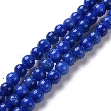 8mm MidnightBlue Round Mashan Jade Beads