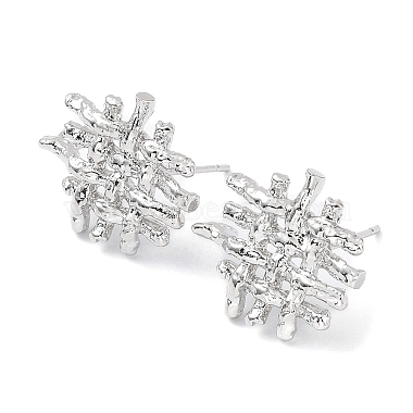 Real Platinum Plated Square Brass Stud Earring Findings