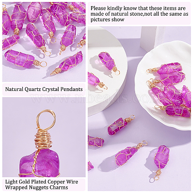 15Pcs Dyed Natural Quartz Crystal Pendants(PALLOY-AB00129)-4