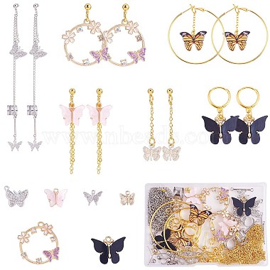 DIY Butterfly Earring Making Kit, Including Alloy & Acrylic