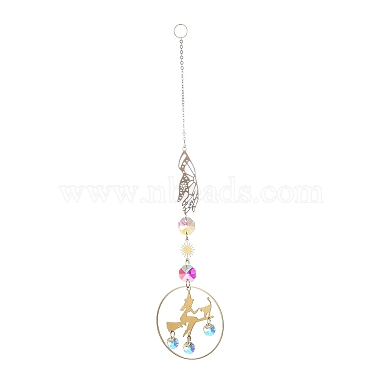 grandes décorations pendantes en laiton(HJEW-M005-01G-01)-2