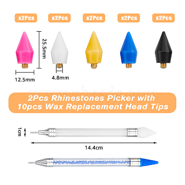 2Pc 2 Colors Plastic Nail Art Rhinestones Pickers Pens(MRMJ-FH0001-38)-2