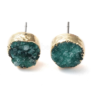 Turquoise Natural Agate Stud Earrings