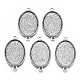 Tibetan Style Oval Alloy Cabochon Connector Settings(X-TIBE-Q038-002A-AS-RS)-2