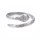 304 Stainless Steel Snake Wrap Open Cuff Ring for Women(RJEW-T023-77P)-1