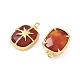 Brass & Natural Carnelian Pendants(GG-CBAD360-19G-02)-2