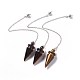 Mixed Gemstone Pointed Dowsing Pendulums(AJEW-B020-01P)-2