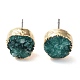 Natural Druzy Agate Stud Earrings(EJEW-L168-02A)-1