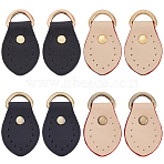 8Pcs 4 Colors Cowhide Zipper Heads, Leather Zipper Pullers, for Boot, Jacket, Luggage Handbags, Bags, Purse, Jacket Repairing, Mixed Color, 4.5x2.5cm, Hole: 13mm, 2pcs/color(PURS-CL0001-01C)