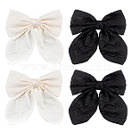 4Pcs 2 Colors Bowknot Polyester Ornament Accesories, for Brooch Accesories, Mixed Color, 180x180x33mm, 2pcs/color(DIY-MA0006-71)
