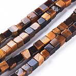 Natural Tiger Eye Beads Strands, Cube, 4~5x4~5x4~5mm, Hole: 0.8mm, about 96pcs/strand, 15.75 inch(40cm)(G-D0020-09B)
