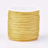 Nylon Thread, Nylon Jewelry Cord for Custom Woven Jewelry Making, Yellow, 0.8mm, about 49.21 yards(45m)/roll(NWIR-K022-0.8mm-22)