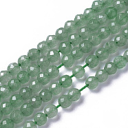 Natural Green Aventurine Beads Strands, Faceted, Round, 2~3x2~2.5mm, Hole: 0.2mm, about 181~210pcs/strand, 15.9~16.3 inch(40.4~41.5cm)(X-G-F596-10-2mm)