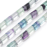 Natural Fluorite Beads Strands, Triangular Prism, 14~14.5x10.5~11x10.5~11mm, Hole: 0.8mm, about 28pcs/Strand, 15.55 inch(39.5cm)(G-L527-05)