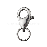 304 Stainless Steel Lobster Claw, Stainless Steel Color, 13mm, 9.5x6x3mm(STAS-G213-01P-02)