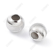 925 Sterling Silver Beads, Textured, Rondelle, Silver, 7.5x6.5mm, Hole: 3.5mm(STER-K173-01D-S)