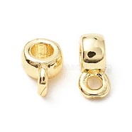 Brass Tube Bails, Loop Bails, Cadmium Free & Lead Free, Barrel, Real 18K Gold Plated, 6x3.8x3mm, Hole: 1.2mm(KK-WH0059-06G-02)