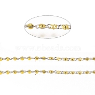 Brass Handmade Beaded Chain, Link Chains, with Enamel, Long-Lasting Plated, Unwelded, with Spool, Yellow, 5x2x2mm, about 32.8 Feet(10m)/roll(CHC-G011-08P-01)