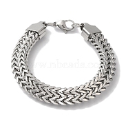 Non-Tarnish 201 Stainless Steel Wheat Chain Bracelets for Women Men, Stainless Steel Color, 8-1/4 inch(21cm)(BJEW-H612-07B-P)