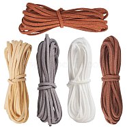 5 Strands 5 Colors Faux Suede Cord, Faux Suede Lace, Mixed Color, 2.5~2.8x1.5mm, about 1.09 yards(1m)/strand, 1 strand/color(LW-FS0001-01C)