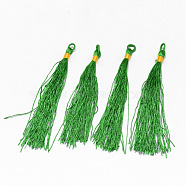 Polyester Tassel Big Pendant Decorations, Lime Green, 95~105x4~5x4mm, Hole: 4~6mm(OCOR-T004-01A-26)