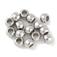 CCB Plastic Round Beads, Silver, 7x5mm, Hole: 3.5mm(ALUM-U001-07B-05)