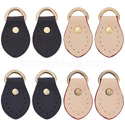 8Pcs 4 Colors Cowhide Zipper Heads, Leather Zipper Pullers, for Boot, Jacket, Luggage Handbags, Bags, Purse, Jacket Repairing, Mixed Color, 4.5x2.5cm, Hole: 13mm, 2pcs/color(PURS-CL0001-01C)