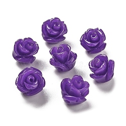 Synthetic Coral Carved Beads, Dyed, Flower, Dark Orchid, 8.5x8.5x8mm, Hole: 1.2mm(CORA-H003-01B-13)